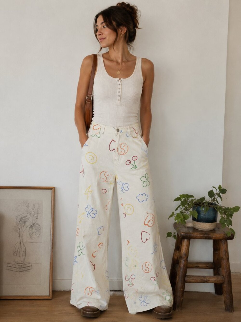 Y2K Print Jeans